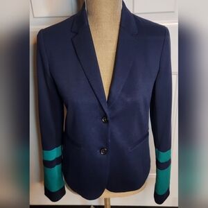 GAP Navy Academy Blazer with Teal Accents Size 2